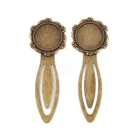 Iron Bookmark Cabochon Setting X-PALLOY-S033-09AB-NR-1