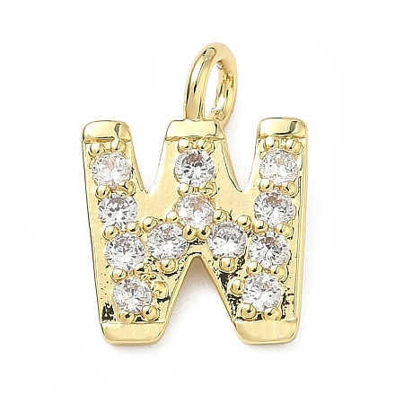 Brass Micro Pave Clear Cubic Zirconia Pendants KK-I476-01G-W-1