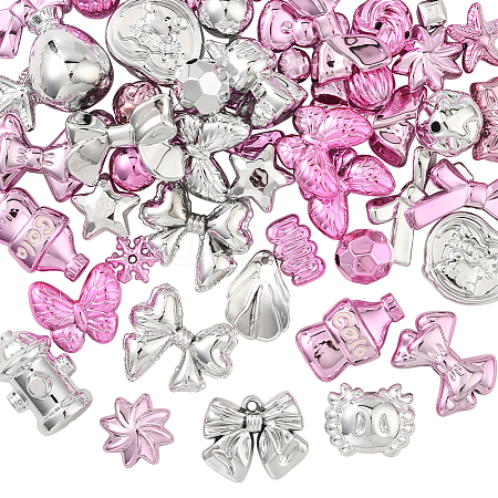 120G Electroplate Opaque Acrylic Beads OACR-SP0001-78B-1