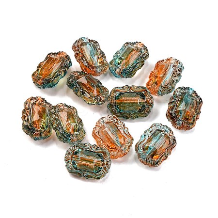 485Pcs Transparent Two Tone Acrylic Beads X-MACR-K359-14-1