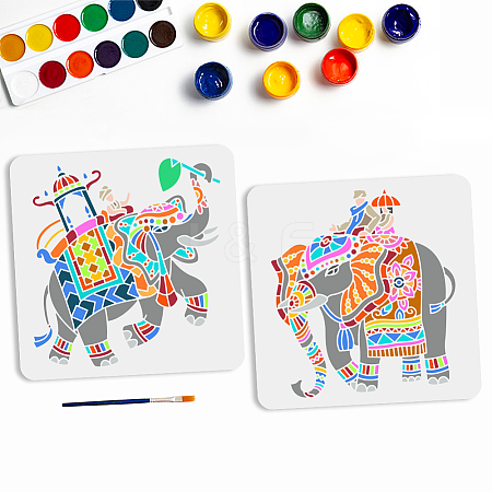 MAYJOYDIY US 1 Set PET Hollow Out Drawing Painting Stencils DIY-MA0004-70B-1