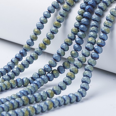Electroplate Transparent Glass Beads Strands EGLA-A034-T1mm-U02-1
