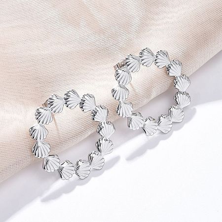 304 Stainless Steel Stud Earrings for Women LS-EJEW-K306-18P-1