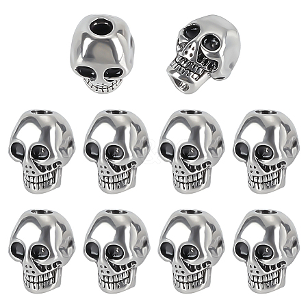 10Pcs 304 Stainless Steel European Beads STAS-ME0002-88-1