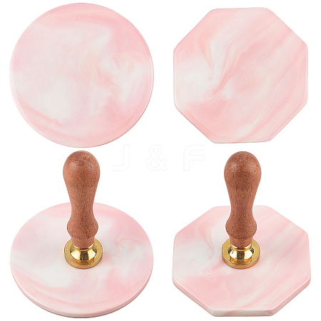 2Pcs 2 Styles Marble Pattern Porcelain Cup Coasters AJEW-CP0009-18C-1