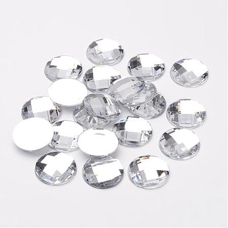 Acrylic Rhinestone Cabochons GACR-R002-18mm-08-1