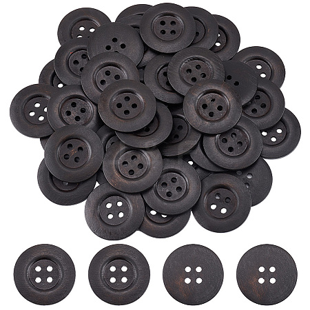 Olycraft 40Pcs Wood Buttons BUTT-OC0001-53B-1