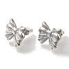 304 Stainless Steel Bowknot Stud Earrings EJEW-Z077-01P-1