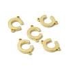 Rack Plating Brass Letter Connector Charms KK-C007-38G-C-1