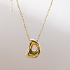 Brass Chunky Initial Pendant Necklaces WG97A63-04-1