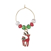 Christmas Theme Alloy Enamel Wine Glass Charms AJEW-JO00178-2