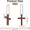 DIY Cross Wood Pendant Decoration Making Kit DIY-GL0004-110-2
