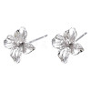 Brass Stud Earring Findings KK-N232-337B-01P-3