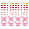 100Pcs 4 Styles Gradient ABS Plastic Imitation Pearl Beads & Transparent Acrylic Beads Sets KY-TA0001-31-3