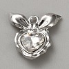White Series Love Bow Alloy Acrylic Pendant PALLOY-WH0115-01P-12-1