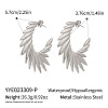 Stainless Steel C-shaped Angel Wing Stud Earrings SR8841-2-2