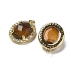 Natural Tiger Eye Faceted Oval Pendants G-I375-02G-01-2