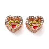 Alloy Enamel European Beads FIND-Q115-10RG-1