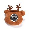 Christmas Deer Cotton & Non-Woven & Velvet Fabric Brooch JEWB-A003-13-2