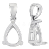 2Pcs Rhodium Plated Sterling Silver Pendant Cabochon Settings STER-BBC0008-82-1