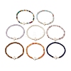 8Pcs Natural & Synthetic Gemstone Chip & Cross Stretch Bracelets BJEW-JB11390-4