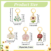 Alloy Enamel Flower Pendant Locking Stitch Markers HJEW-PH01874-2