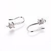 Brass Micro Pave Cubic Zirconia Earring Hooks ZIRC-L075-30-3