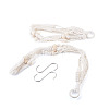2Pcs Handmade Macrame Polyester with Wood Bead Plant Hanger AJEW-HS0001-46-3