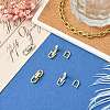 4Pcs 2 Colors Brass Micro Pave Clear Cubic Zirconia Fold Over Clasps ZIRC-CJ0003-38-6
