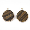 Natural Tiger Eye Pendants G-S344-56C-2