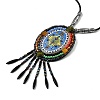 Retro Style Glass & Acrylic & CCB Beads Pendant Necklaces NJEW-Q349-02B-2