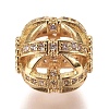 Brass Micro Pave Clear Cubic Zirconia Beads ZIRC-L075-76A-G-2