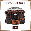 4Pcs 4 Styles PU Imitation Leather Braided Bracelets Sets BJEW-CL0001-13A-2