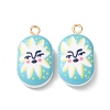 Printed Alloy with Acrylic Pendants AL-CBAE25B-04D-G-1
