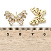 Butterfly Brass Micro Pave Cubic Zirconia Stud Earrings EJEW-M082-17G-01-4