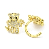 Brass Micro Pave Clear Cubic Zirconia Cuff Earrings EJEW-C104-072G-2