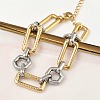 304 Stainless Steel Link Chain Bracelets for Women BJEW-A169-01GP-2