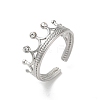 304 Stainless Steel Rhinestone Cuff Rings RJEW-M171-30P-1