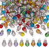 120Pcs 8 Colors Glass Charms PALLOY-HY00099-1