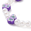 Cute Polymer Clay & ABS Plastic Pearl Beaded Necklace & Stretch Bracelet SJEW-JS01267-10