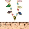 Brass Pave Colorful Cubic Zirconia Geometric Link Chain Necklaces NJEW-C111-03A-5