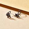 925 Sterling Silver Cute Cat Stud Earrings Half Huggie Hoop Earrings Zircon Stud Earrings Lovely Animal Ear Jewelry Gift for Women JE1069B-3