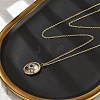 304 Stainless Steel Pave Natural Lapis Lazuli Oval with Star Pendant Necklaces for Women NJEW-Z055-05G-3