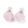 Faceted Natural Rose Quartz Openable Perfume Bottle Pendants G-P435-A-01P-1