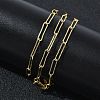 2.7MM Brass Textured Paperclip Chain Necklaces for Women KK-CBA2293-19G-2