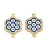 Brass Micro Pave Clear Cubic Zirconia Connector Charms CU-CBA6B6F-08G-1