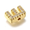 Rack Plating Brass Micro Pave Clear Cubic Zirconia Beads KK-G500-30G-E-2