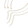 304 Stainless Steel Pendant 316 Surgical Stainless Steel & Plastic Pearl Paperclip Chain 3 Layer Necklaces for Women NJEW-JN05471-02-5