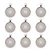 Tibetan Style Alloy Pendant Cabochon Settings LS-TIBE-R295-055AS-FF-1