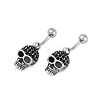 Skull 316 Surgical Stainless Steel Belly Button Rings/Earrings EJEW-G416-02AS-4